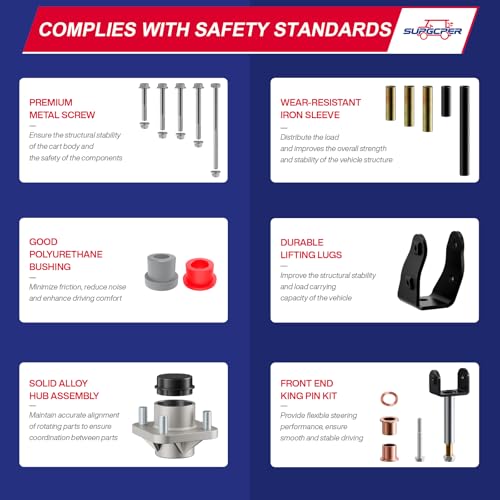 Golf Cart Front End Repair Kit for Club Car Precedent 2004+ | Suspension & Wheel Hub Parts