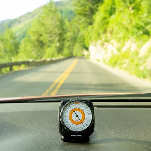 Car Truck Dashboard Altimeter Barometer - Reads Up to 15,000 Feet, Battery-Free