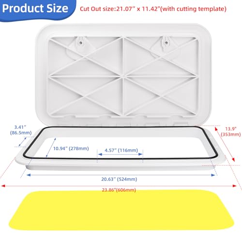White Marine Boat Hatch Cover Deck Access Lid 24x14 Inches - CLLOMAGY