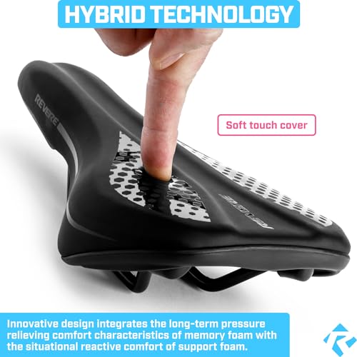 Revere Youth Memory Foam Bike Saddle - Black for Kids 16-24 Inch Bikes