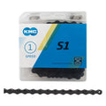 KMC S1 Single Speed Bicycle Chain 112 Links 1/2 x 1/8 Black
