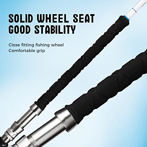 FISHAPPY 6' Saltwater Trolling Rod 50-80lbs Heavy Duty Boat Fishing Pole