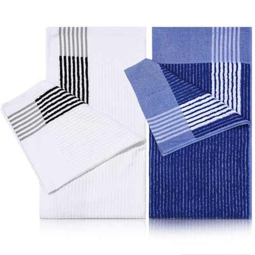 Golf Towel 22x44 Inches Cotton Caddy Towels - Blue, White, 2 Pack