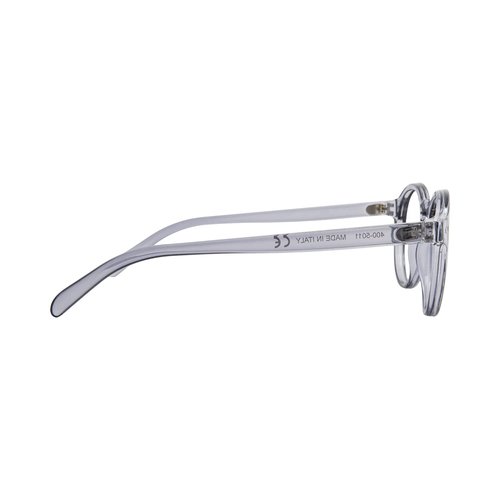 Kolo Harrison Premium Italian Sunglasses, Classic Round Style, Crystal Grey