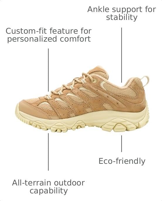 Merrell Women's Moab 3 Hiking Shoes Khaki/Reed Size 8 – Durable Trail Footwear