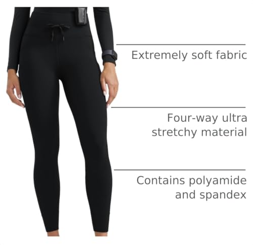 High Waisted Scrub Leggings 25 Inches - Large Black | Medical Workwear