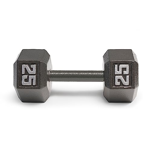 Marcy 25lb Cast Iron Hex Dumbbell - Space-Saving Hex Shaped Head