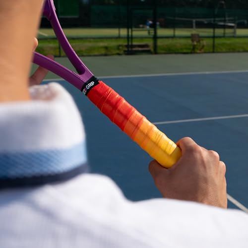 Overgrip Tennis Racket Tape - Set of 3 Blue, Yellow & Purple Anti-Slip Grip