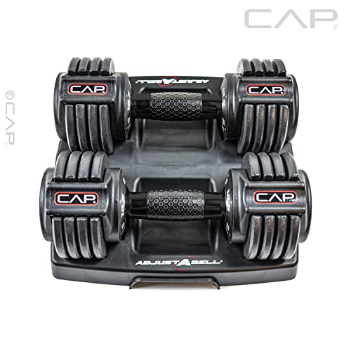 CAP Adjustable Dumbbell Set Pair 12.5 lb Honeycomb Handle - Space Saving Home Gym