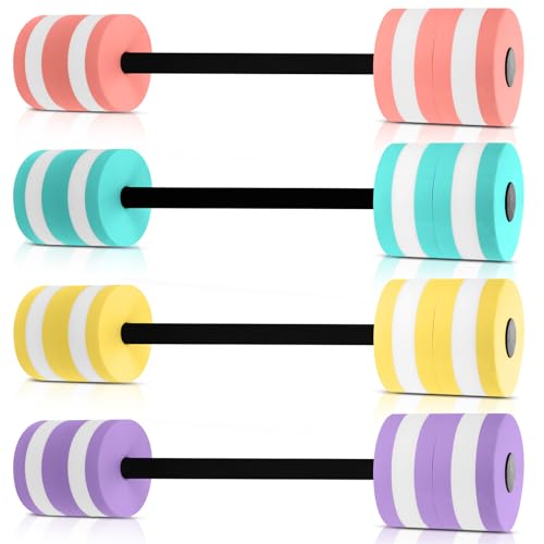 Shappy 4 Pcs Water Dumbbells Set for Pool Exercise - 30 Inch EVA Foam Hand Weights in 4 Colors