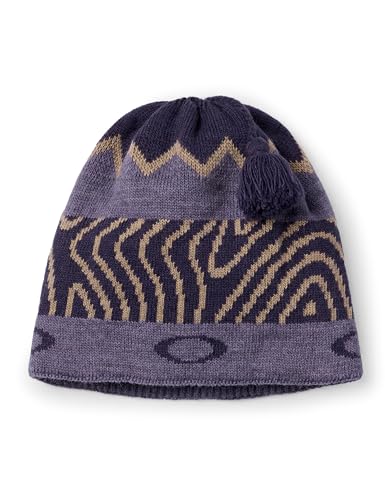 Nordic Tassel Beanie for Men - Toadstool Norway Pattern, One Size