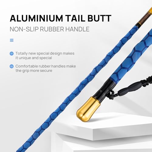 Blue 4'8'' Carbon Fiber Fishing Gaff with 4'' Stainless Steel Hook - Saltwater