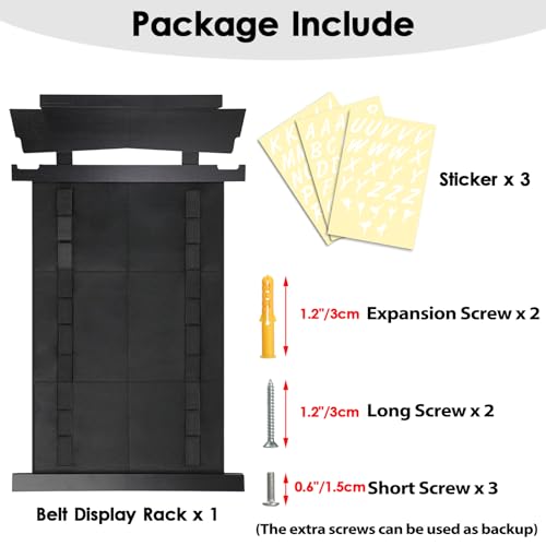 10 Belts Karate Belt Display Rack with Personalized Stickers - Black