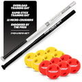 PowerNet Overload & Rapid Stick Baseball Training Bat Bundle with Micro Crusher Balls - Black & White