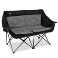 Northroad Black & Grey Folding Loveseat Camping Chair for 2 with Cup & Wine Glass Holders