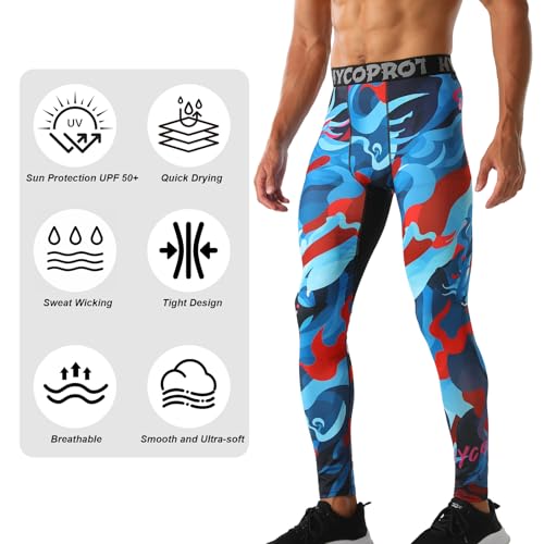 Men's Compression Pants Tights Athletic Leggings Workout Base Layer - Medium / Qilin