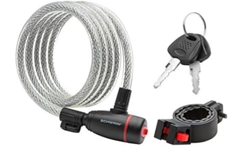 6ft Bicycle Cable Lock with Keys - Heavy Duty Steel & Vinyl Coating