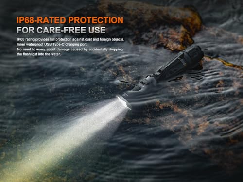 High Lumen Tactical Flashlight 3600 Lumens USB-C Rechargeable Waterproof Compact
