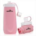 GDMOVFA 20oz Collapsible Silicone Water Bottle, Leak-Proof, BPA-Free Pink