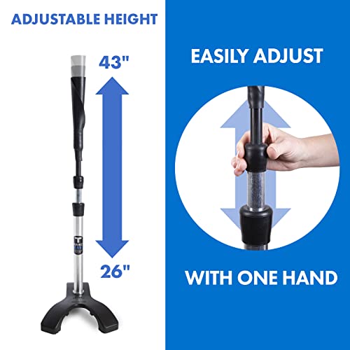 Heavy Adjustable Baseball & Softball Batting Tee with Weighted Claw Base
