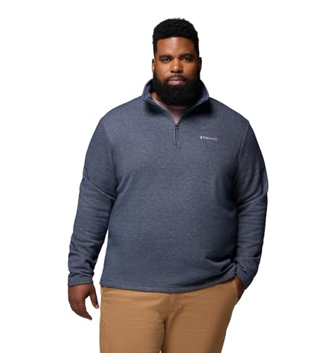 Columbia Men’s Great Hart Mountain III Half Zip Pullover - Big & Tall, Heather Navy