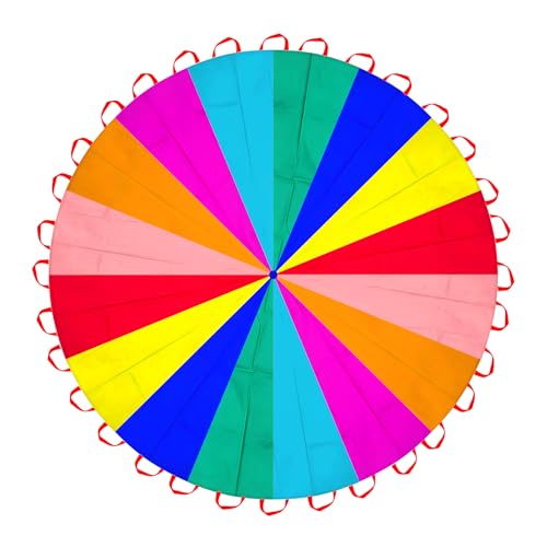 AMYESE 23ft Rainbow Parachute for Kids Outdoor Party Games, Team Play & Family Fun