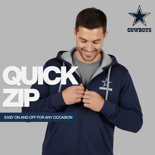 Dunbrooke Men's NFL Dallas Cowboys Navy Full-Zip Hoodie - X-Large