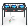COOKAMP 3 Burner Propane Camping Stove - High Pressure Portable Outdoor Cooker with Regulator & Hose