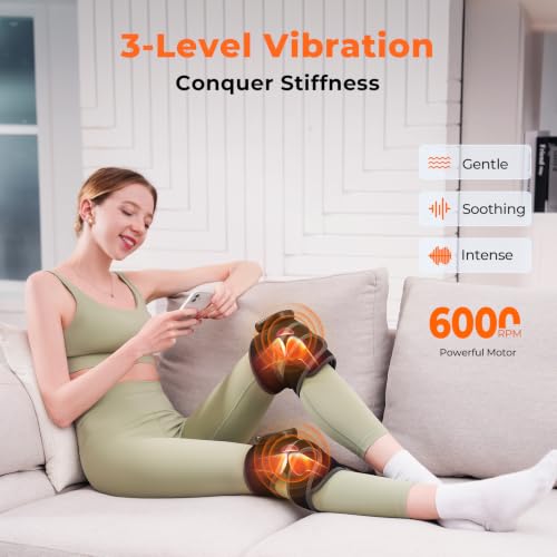 Cordless Heated Knee Massager 3-in-1 Wrap - Black & Gray, 2 Pieces