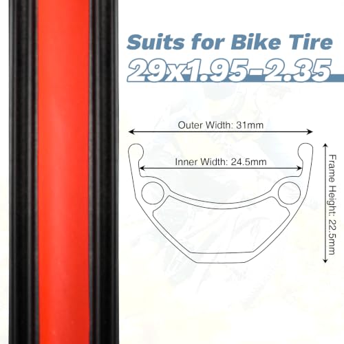 29 Inch MTB Wheel Set with Aluminium Alloy Double Wall Rims for Disc Brake Bikes - Rear Variation