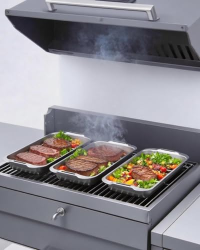 Stainless Steel Grill Carry System with Large Food Prep Tray and Cooling Rack - 16.5x11 Inch