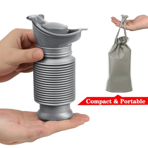 Portable Urinal for Men and Women, 750ml Leakproof Travel Urinal - Gray & Black