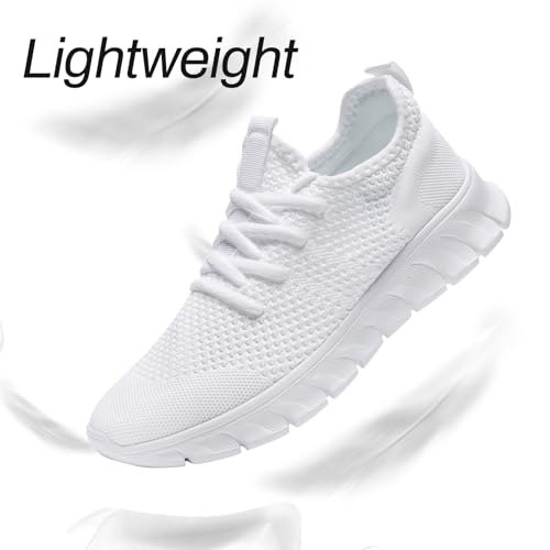 Men's Running Tennis Shoes Gym Sneakers Walking Athletic Shoes - White 10/B