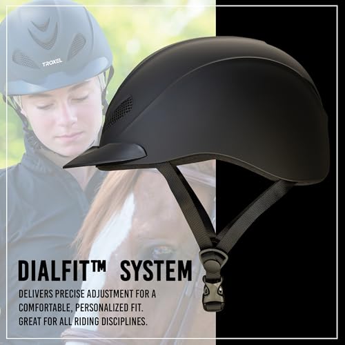 Black Medium Ultralight Horse Riding Helmet with Adjustable Fit - Safety Equestrian Gear