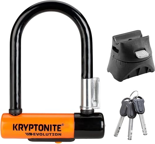 Kryptonite Mini-5 Bike U-Lock with 13mm Steel Shackle & FlexFrame Mount - Heavy Duty Security