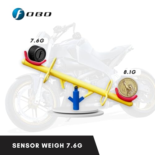 FOBO Bike 2 Black Wireless Tire Pressure Monitoring System for Motorcycles