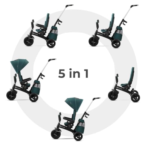 Kinderkraft EasyTwist 5-in-1 Kids Tricycle with Reversible Seat - Green