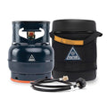 Ignik Refillable Gas Growler Deluxe 3.8-Pound Propane Tank with Carry Case & Adapter Hose - Black Case/Blue Tank