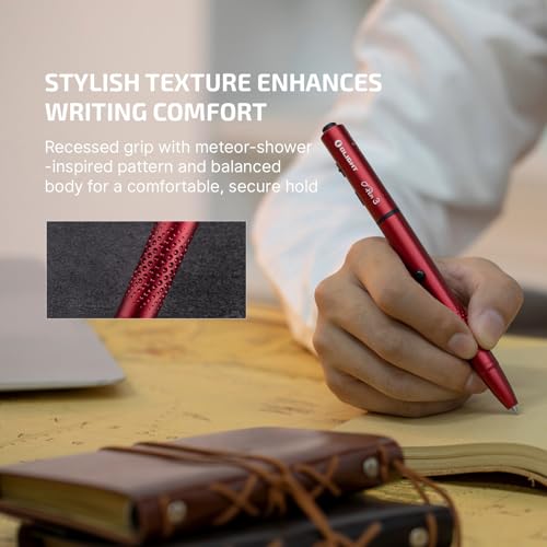OLIGHT O'Pen 3 4-in-1 Rechargeable Pen Light with Ballpoint Refill, Wine Red