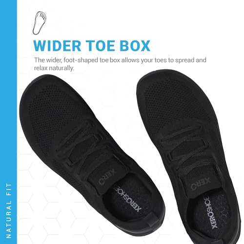 Xero Shoes Men’s Nexus Knit Zero Drop Workout & Lifestyle Sneakers - 10.5 Black/Black