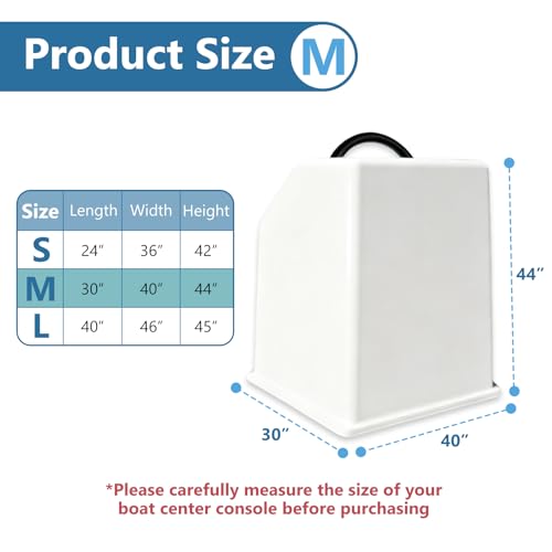 Boat Center Console Cover M - Waterproof Marine Polyester Canvas Grey