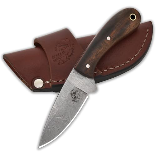 Fixed Blade Utility Knife with Rosewood Handle & Sheath – Hunting & EDC Knife
