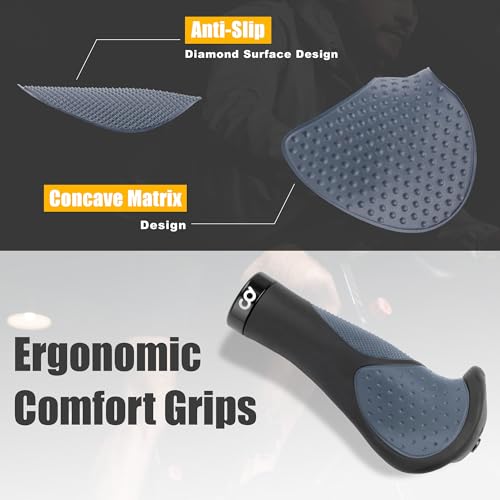 CyclingDeal Flat Handlebar Extenders with Grips for Indoor Exercise Bikes - Compatible with Peloton & Bicycle Handles