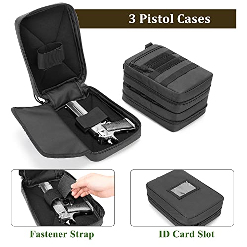 DSLEAF Black Tactical Pistol Backpack for 6 Handguns, Range Bag