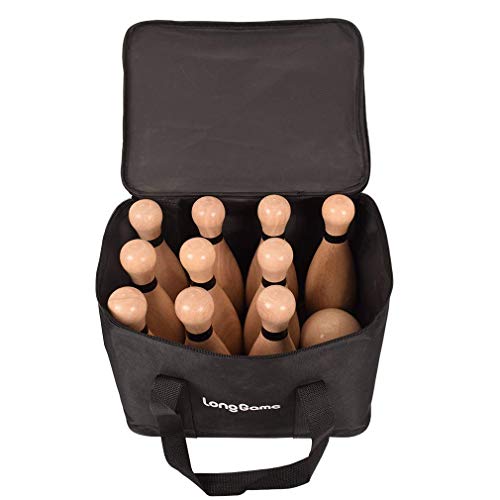 Large Outdoor Lawn Bowling Set with 10 Pins & 2 Balls - Family & Kids Fun Game