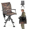 Camo Folding Hunting Blind Chair with 360° Swivel & Adjustable Armrests - Wide Mesh Seat