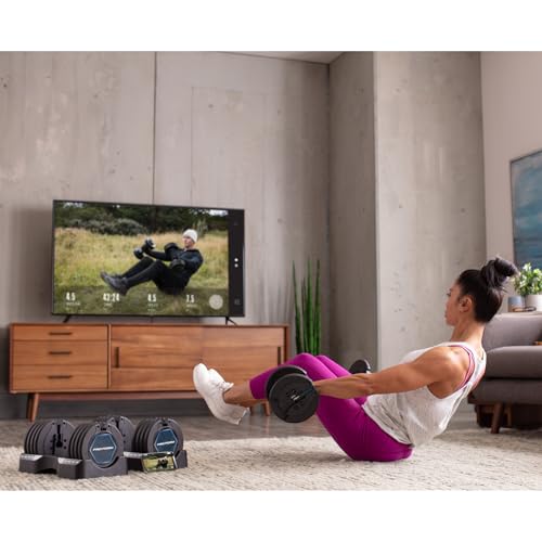 ProForm Adjustable Dumbbells 50 lb Set with Storage | Home Fitness Equipment