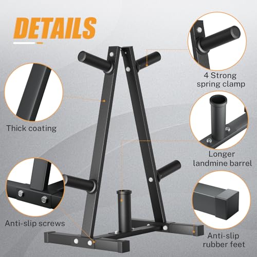 Heavy Duty Olympic Weight Plate Rack for Home Gym Storage