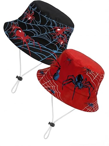 Skicuff 2 Pack Spider Bucket Hats Halloween Costume Set - Classic & Large Variations