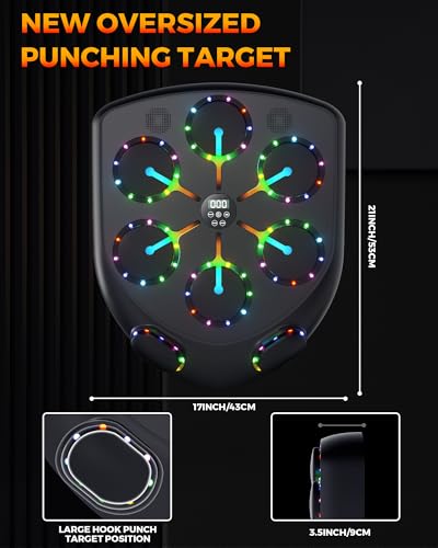 AzureHaven XX-Large Music Boxing Machine with LED Lights & Bluetooth Speaker